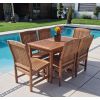 1.2m Teak Rectangular Fixed Table with 6 Marley Chairs - 0