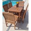 1.2m Teak Rectangular Fixed Table with 6 Marley Chairs - 1