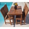 1.2m Teak Rectangular Fixed Table with 4 Marley Chairs / Armchairs - 1