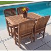 1.2m Teak Rectangular Fixed Table with 4 Marley Chairs / Armchairs - 2