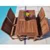 1.2m Teak Rectangular Fixed Table with 4 Marley Chairs / Armchairs - 3