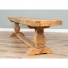 2.4m Reclaimed Elm Pedestal Dining Table with 2 Backless Benches - 9