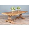 2.4m Reclaimed Elm Pedestal Dining Table with 5 Elm Cross Back Dining Chairs and 1 Bench - 8