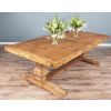 2.4m Reclaimed Elm Pedestal Dining Table with 2 Backless Benches - 4