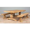 2.4m Reclaimed Elm Pedestal Dining Table with 2 Backless Benches - 18