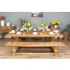 2.4m Reclaimed Elm Pedestal Dining Table with 2 Backless Benches - 2