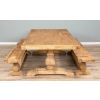 2.4m Reclaimed Elm Pedestal Dining Table with 2 Backless Benches - 14