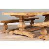 2.4m Reclaimed Elm Pedestal Dining Table with 2 Backless Benches - 16