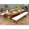 2.4m Reclaimed Elm Pedestal Dining Table with 2 Backless Benches - 12