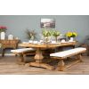 2.4m Reclaimed Elm Pedestal Dining Table with 2 Backless Benches - 11