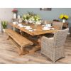 2.4m Reclaimed Elm Pedestal Dining Table with 5 Donna Armchairs and 1 Bench - 2