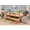 2.4m Reclaimed Elm Pedestal Dining Table with 5 Donna Armchairs and 1 Bench - 0