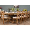 2.4m Reclaimed Elm Pedestal Dining Table with 5 Elm Cross Back Dining Chairs and 1 Bench - 2