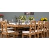 2.4m Reclaimed Elm Pedestal Dining Table with 5 Elm Cross Back Dining Chairs and 1 Bench - 1