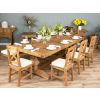 2.4m Reclaimed Elm Pedestal Dining Table with 5 Elm Cross Back Dining Chairs and 1 Bench - 3