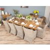 2.4m Reclaimed Elm Pedestal Dining Table with 8 Donna Armchairs - 5