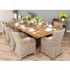 2.4m Reclaimed Elm Pedestal Dining Table with 8 Donna Armchairs - 0