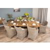 2.4m Reclaimed Elm Pedestal Dining Table with 8 Donna Armchairs - 2