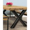 2.4m Reclaimed Teak Urban Fusion Cross Dining Table with Two Backless Benches  - 6