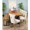 2.4m Reclaimed Teak Urban Fusion Cross Dining Table with One Backless Bench and 4 Natural Windsor Ring Back Dining Chairs - 4
