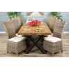 2.4m Reclaimed Teak Urban Fusion Cross Dining Table with 8 Latifa Dining Chairs  - 5