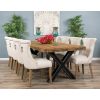 2.4m Reclaimed Teak Urban Fusion Cross Dining Table with 8 Natural Windsor Ring Back Dining Chairs  - 4