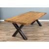 2.4m Reclaimed Teak Urban Fusion Cross Dining Table with Two Backless Benches  - 13