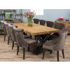 2.4m Reclaimed Teak Urban Fusion Cross Dining Table with 8 Velveteen Ring Back Dining Chairs  - 6