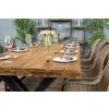 2.4m Reclaimed Teak Urban Fusion Cross Dining Table with One Backless Bench and 4 Stackable Zorro Chairs - 2