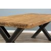 2.4m Reclaimed Teak Urban Fusion Cross Dining Table with One Backless Bench and 3 Scandi Armchairs - 13