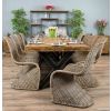 2.4m Reclaimed Teak Urban Fusion Cross Dining Table with 8 Stackable Zorro Chairs  - 10