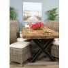 2.4m Reclaimed Teak Urban Fusion Cross Dining Table with 8 Latifa Dining Chairs  - 3