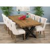 2.4m Reclaimed Teak Urban Fusion Cross Dining Table with 8 Natural Windsor Ring Back Dining Chairs  - 0
