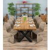 2.4m Reclaimed Teak Urban Fusion Cross Dining Table with 8 Stackable Zorro Chairs  - 0