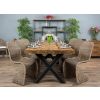 2.4m Reclaimed Teak Urban Fusion Cross Dining Table with 8 Stackable Zorro Chairs  - 4