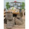 2.4m Reclaimed Teak Urban Fusion Cross Dining Table with One Backless Bench and 4 Stackable Zorro Chairs - 7