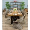 2.4m Reclaimed Teak Urban Fusion Cross Dining Table with 8 Stackable Zorro Chairs  - 8