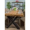 2.4m Reclaimed Teak Urban Fusion Cross Dining Table with 8 Stackable Zorro Chairs  - 1