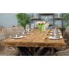 2.4m Reclaimed Teak Urban Fusion Cross Dining Table with 8 Stackable Zorro Chairs  - 2