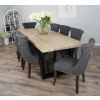 2.4m Industrial Chic Cubex Dining Table with Black Legs & 8 Windsor Ring Back Chairs - 2