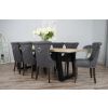 2.4m Industrial Chic Cubex Dining Table with Black Legs & 8 Windsor Ring Back Chairs - 3