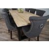 2.4m Industrial Chic Cubex Dining Table with Black Legs & 8 Windsor Ring Back Chairs - 6