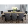 2.4m Industrial Chic Cubex Dining Table with Black Legs & 8 Windsor Ring Back Chairs - 8