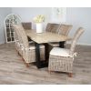 2.4m Industrial Chic Cubex Dining Table with Black Legs & 6 Latifa Chairs   - 2