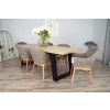 2.4m Industrial Chic Cubex Dining Table with Black Legs & 6 Scandi Armchairs - 0