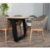 2.4m Industrial Chic Cubex Dining Table with Black Legs & 6 Scandi Armchairs - 4