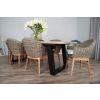 2.4m Industrial Chic Cubex Dining Table with Black Legs & 6 Scandi Armchairs - 3