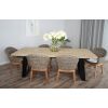 2.4m Industrial Chic Cubex Dining Table with Black Legs & 6 Scandi Armchairs - 5
