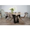 2.4m Industrial Chic Cubex Dining Table with Black Legs & 8 Stackable Zorro Chairs - 1