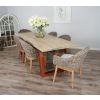 2.4m Industrial Chic Cubex Dining Table with Copper Coloured Legs & 6 Scandi Armchairs - 0